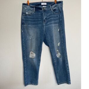 Lane Bryant‎ distressed high rise straight jeans